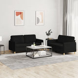 vidaXL 2-delige Loungeset met kussens stof lichtgrijs