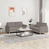 vidaXL 2-delige Loungeset met kussens stof lichtgrijs