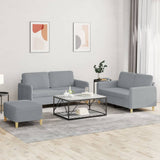 vidaXL 2-delige Loungeset met kussens stof lichtgrijs
