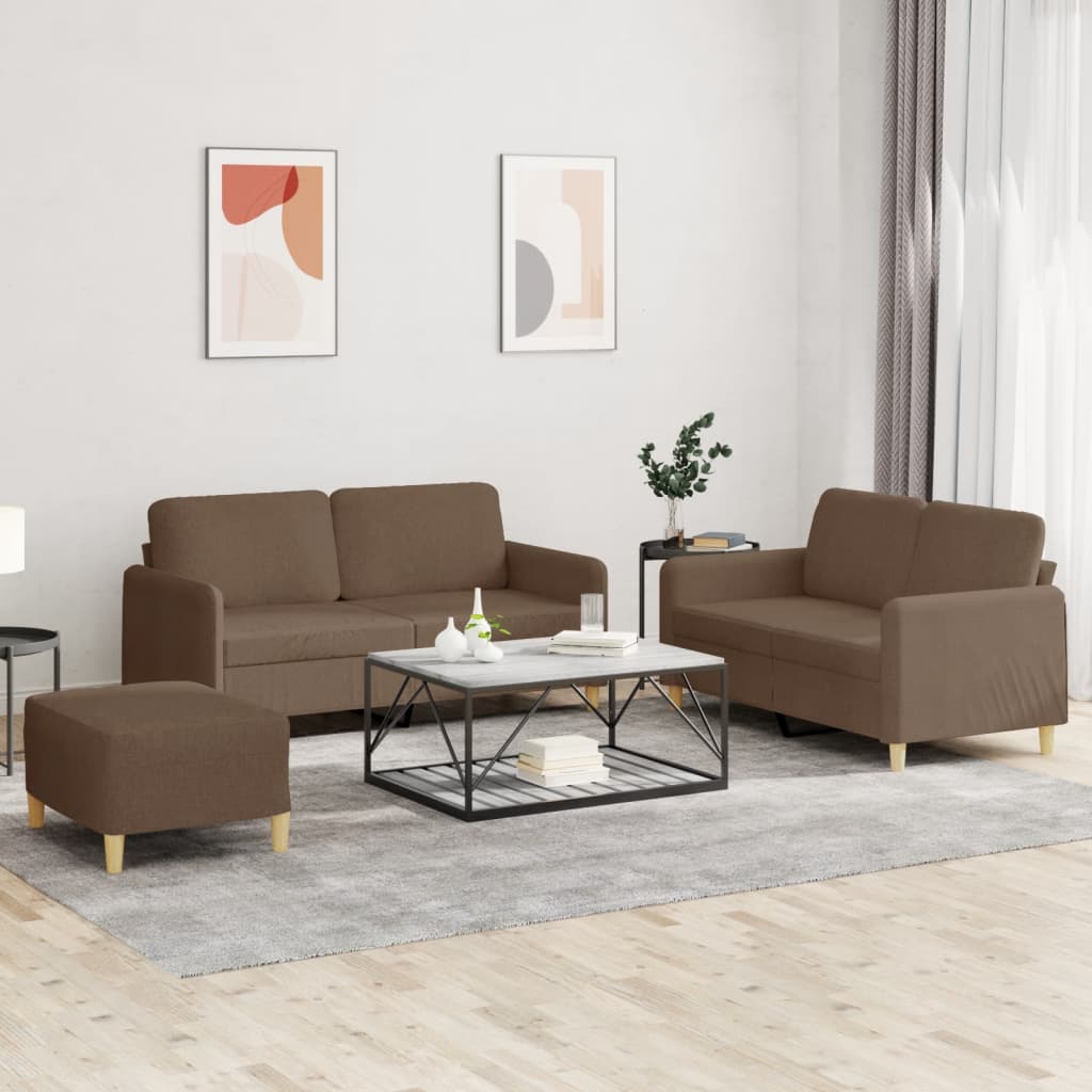 vidaXL 2-delige Loungeset met kussens stof lichtgrijs