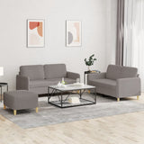 vidaXL 2-delige Loungeset met kussens stof lichtgrijs