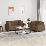 vidaXL 2-delige Loungeset met kussens stof lichtgrijs