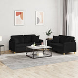 vidaXL 2-delige Loungeset met kussens stof lichtgrijs