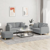 vidaXL 2-delige Loungeset met kussens stof lichtgrijs