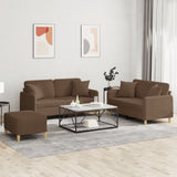 vidaXL 2-delige Loungeset met kussens stof lichtgrijs