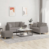 vidaXL 2-delige Loungeset met kussens stof lichtgrijs