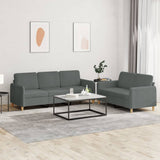 vidaXL 2-delige Loungeset met kussens stof lichtgrijs