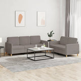 vidaXL 2-delige Loungeset met kussens stof lichtgrijs