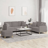 vidaXL 2-delige Loungeset met kussens stof lichtgrijs