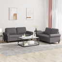 vidaXL 2-delige Loungeset met kussens kunstleer zwart