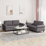 vidaXL 2-delige Loungeset met kussens kunstleer zwart