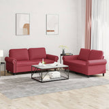 vidaXL 2-delige Loungeset met kussens kunstleer zwart