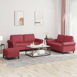 vidaXL 2-delige Loungeset met kussens kunstleer zwart