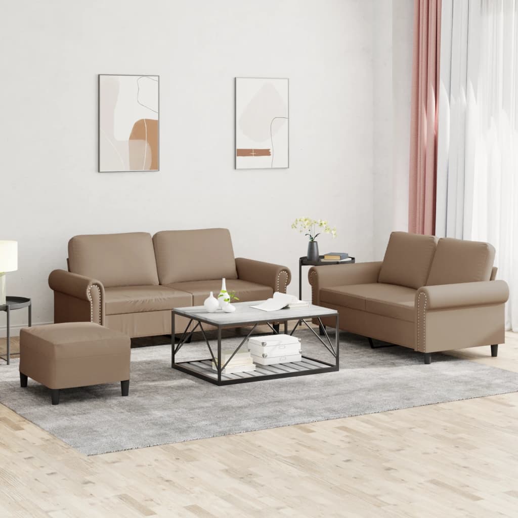vidaXL 2-delige Loungeset met kussens kunstleer zwart