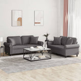 vidaXL 2-delige Loungeset met kussens kunstleer zwart