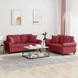 vidaXL 2-delige Loungeset met kussens kunstleer zwart