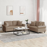 vidaXL 2-delige Loungeset met kussens kunstleer zwart