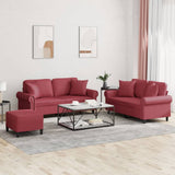 vidaXL 2-delige Loungeset met kussens kunstleer zwart