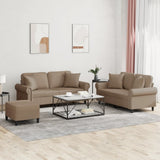 vidaXL 2-delige Loungeset met kussens kunstleer zwart