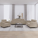vidaXL 3-Piece Lounge Set with Cushions Microfiber Fabric Taupe