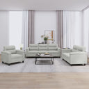 vidaXL 3-Piece Lounge Set with Cushions Microfiber Fabric Taupe