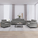 vidaXL 3-Piece Lounge Set with Cushions Microfiber Fabric Taupe