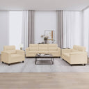 vidaXL 3-Piece Lounge Set with Cushions Microfiber Fabric Taupe