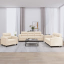 vidaXL 3-Piece Lounge Set with Cushions Microfiber Fabric Taupe