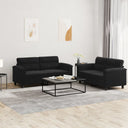 vidaXL 2-delige Loungeset met kussens microvezelstof taupe