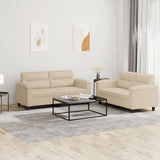 vidaXL 2-delige Loungeset met kussens microvezelstof taupe
