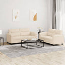vidaXL 2-delige Loungeset met kussens microvezelstof taupe
