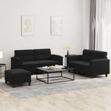 vidaXL 2-delige Loungeset met kussens microvezelstof taupe