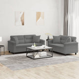 vidaXL 2-delige Loungeset met kussens microvezelstof taupe