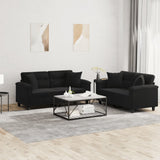 vidaXL 2-delige Loungeset met kussens microvezelstof taupe