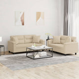 vidaXL 2-delige Loungeset met kussens microvezelstof taupe