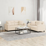 vidaXL 2-delige Loungeset met kussens microvezelstof taupe