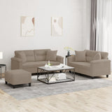 vidaXL 2-delige Loungeset met kussens microvezelstof taupe