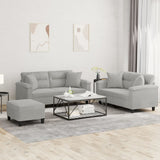 vidaXL 2-delige Loungeset met kussens microvezelstof taupe
