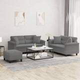 vidaXL 2-delige Loungeset met kussens microvezelstof taupe