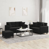 vidaXL 2-delige Loungeset met kussens microvezelstof taupe