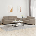 vidaXL 2-Piece Lounge Set with Cushions Microfiber Fabric Taupe