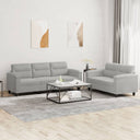 vidaXL 2-Piece Lounge Set with Cushions Microfiber Fabric Taupe