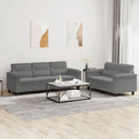 vidaXL 2-Piece Lounge Set with Cushions Microfiber Fabric Taupe