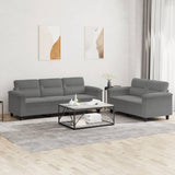 vidaXL 2-delige Loungeset met kussens microvezelstof taupe