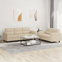 vidaXL 2-Piece Lounge Set with Cushions Microfiber Fabric Taupe