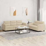 vidaXL 2-delige Loungeset met kussens microvezelstof taupe