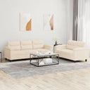vidaXL 2-Piece Lounge Set with Cushions Microfiber Fabric Taupe