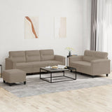 vidaXL 2-delige Loungeset met kussens microvezelstof taupe