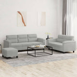 vidaXL 2-delige Loungeset met kussens microvezelstof taupe