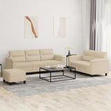 vidaXL 2-delige Loungeset met kussens microvezelstof taupe